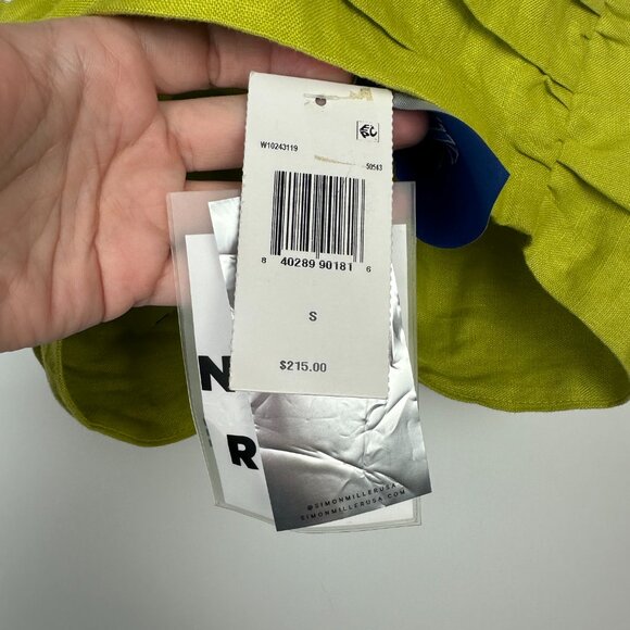 NWT Simon Miller Dotta Kiwi Green Wrap Halter Tie-Back Cropped Top Linen Small - Picture 5 of 8